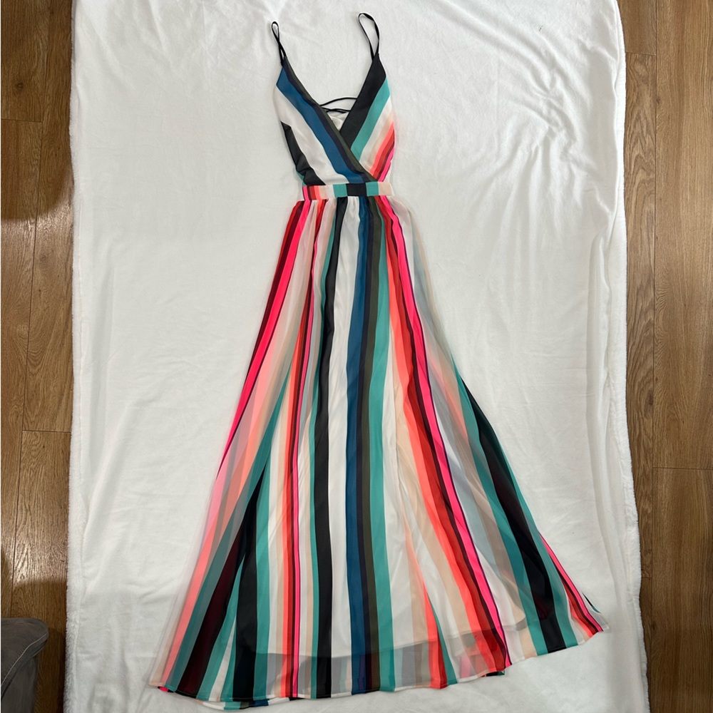 Striped colorful long dress